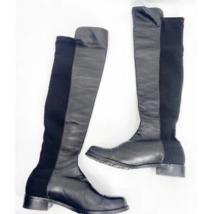 Stuart Weitzman 5050 Over The Knee Black Suede Leather Tall Boots Size 8.5